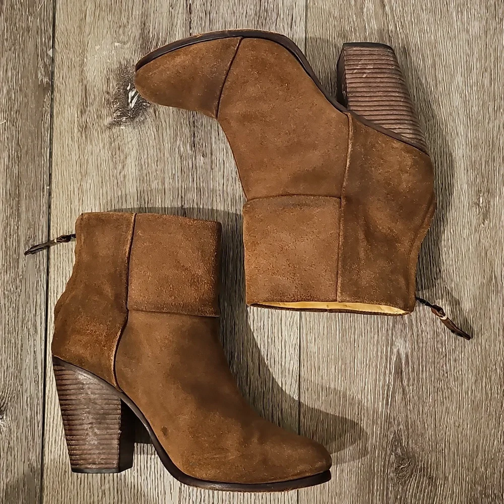 RAG & BONE 38.5 Camel Suede Newbury Bootie